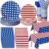 Funnymoom 452 Pcs Patriotic Paper Plates Napkins Cups Set Party Supplies view 1