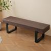 CASAXOHI Wooden Dining Bench with Metal Frame,59" Dining Farmhouse Indoor Kitchen Table, Bed, Industrial Shoe, Entryway Benches, Dark Walnut Wash,Bench Seating for Dining Room Living Room Entryway view 1