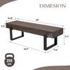 CASAXOHI Wooden Dining Bench with Metal Frame,59" Dining Farmhouse Indoor Kitchen Table, Bed, Industrial Shoe, Entryway Benches, Dark Walnut Wash,Bench Seating for Dining Room Living Room Entryway view 2