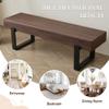 CASAXOHI Wooden Dining Bench with Metal Frame,59" Dining Farmhouse Indoor Kitchen Table, Bed, Industrial Shoe, Entryway Benches, Dark Walnut Wash,Bench Seating for Dining Room Living Room Entryway view 3