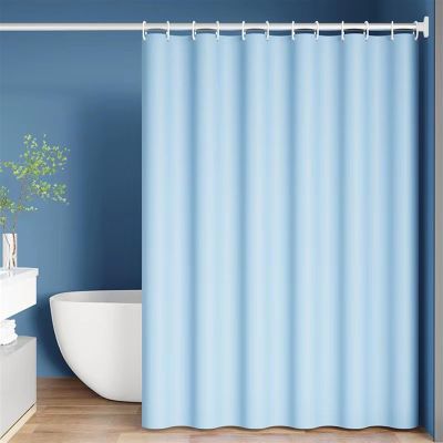 BESTORI Shower Curtain Set with Plastic Hooks Waterproof Decorative Shower Curtains PEVA Bathroom Shower Curtain for Shower Stall Bathtubs Light Blue, 79" L x 71" W