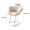 zxhrybh Makeup Chair, Round Upholstered Barrel Vanity Chair, Upholstered Fuzzy Make Up Chairs, for Living Room, Bedroom, Vanity, Office(Pink,Black Frame) view 2