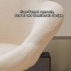 zxhrybh Makeup Chair, Round Upholstered Barrel Vanity Chair, Upholstered Fuzzy Make Up Chairs, for Living Room, Bedroom, Vanity, Office(Pink,Black Frame) view 4