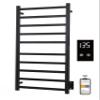 Topdattion Smart Wireless Electric Towel Warmer | Blade Thin 10 Bar Design | Hardwired & Plug-in | Alexa & Google Home Compatible | Matte Black Finish view 1