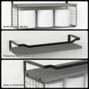 WOPITUES Floating Shelves with Wire Storage Basket, Bathroom Shelves Over Toilet with Protective Metal Guardrail, Wood Wall Shelves for Bathroom Organizers and Storage, Toilet Paper- Gray view 4