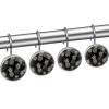 VTGHDEEQ Shower Curtain Hooks,Shower Hooks for Shower Curtain,12-Pc,Black White Graffiti Pineapple, 1.45x1.45 in/3.7x3.7 cm, W4ku6wmotoas, Vk2u1vztprgq view 2