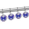 VTGHDEEQ Shower Curtain Hooks,Shower Hooks for Shower Curtain,12-Pc,Floral Purple Butterflies, 1.45x1.45 in/3.7x3.7 cm, N5bf2zmoczqf, Fh0a7sbxwvan view 2