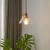 OJRGG Creative Chandelier Scandinavian Single Head Pendant Light Modern Simple LED Brass Glass Ceiling Light Fixture for Kitchen Island Living Room Bedroom Bedside Dining Room Hallway Hanging Light(A) view 3