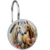 VTGHDEEQ Shower Curtain Hooks,Shower Hooks for Shower Curtain,12-Pc,Animal Couple Horse Flower, 1.45x1.45 in/3.7x3.7 cm, S7uj2bjafmoa, Uk2a8pjutjep view 1