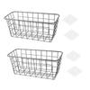 Zerodeko 2pcs Wall Mount Storage Baskets Iron Hanging Organizers for Multi-functional Black Wire Baskets for Toiletries Craft Supplies and More view 1