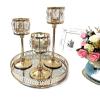 Wedding Gold Candle Holders Table Centerpieces Candelabra Party Candlesticks Decoration K9 Crystal Candle Lantern (Size : Small) view 3