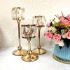 Wedding Gold Candle Holders Table Centerpieces Candelabra Party Candlesticks Decoration K9 Crystal Candle Lantern (Size : Small) view 4