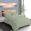 100% Egyptian Cotton 1-Piece Pinch Pleated Duvet Cover 800 Thread Count with Zipper & Corner Ties Pintuck Decorative Duvet Cover- Super King Plus Size (120" x 120") Inch, Sage Solid view 2
