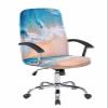 Chair Cover, Ocean Beach Summer Holidays Sea Sands Waves Blue,Elastic Fit Desk Computer Chair Slipcover Removable Stretch Chair Covers Office Chair Covers,1 Piece, Medium view 1