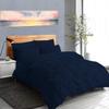 100% Egyptian Cotton 1-Piece Pinch Pleated Duvet Cover 800 Thread Count with Zipper & Corner Ties Pintuck Decorative Duvet Cover- Super King Plus Size (120" x 120") Inch, Navy Blue Solid view 2
