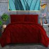 100% Egyptian Cotton 3-Piece Pinch Pleated Duvet Cover 800 Thread Count with Zipper & Corner Ties Pintuck Decorative Duvet Cover- Super King Plus Size (120" x 120") Inch, Burgundy Solid view 1