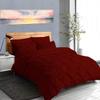 100% Egyptian Cotton 3-Piece Pinch Pleated Duvet Cover 800 Thread Count with Zipper & Corner Ties Pintuck Decorative Duvet Cover- Super King Plus Size (120" x 120") Inch, Burgundy Solid view 2