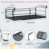 SHINEWON Expandable Under Cabinet Shelf, Extendable Under Shelf Storage with Removable Wire-Like Back for Pantry Cabinet, Laundry Room, Shoe Rack. (Black, 2 Pack, Interior: 5" H x 10" D) view 2