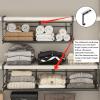 SHINEWON Expandable Under Cabinet Shelf, Extendable Under Shelf Storage with Removable Wire-Like Back for Pantry Cabinet, Laundry Room, Shoe Rack. (Black, 2 Pack, Interior: 5" H x 10" D) view 4