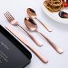 ONUIFIKE Silverware Set, 24-piece Green Gold Household Stainless Steel Cutlery Set Steak Knife Fork And Spoon Gift Box, Home Cutlery Flatware Set (Color : Green Gold, Size : 24pcs) view 3