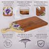 Acacia Wood Cutting Board for Kitchen  Large Wooden Decorative Hand Painted for Charcuterie Chopping Cheese bread and meat - With Handle (21 x 10 x 0.8 in) (Purple) view 4