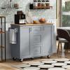 Doeqkue Kitchen Carts On Wheels with Storage, Portable Kitchen Island, 3 Drawers, 2 Sliding Out Shelves and Internal Storage Racks, Wheeled Kitchen Island with Spice Rack and Tower view 1