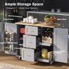 Doeqkue Kitchen Carts On Wheels with Storage, Portable Kitchen Island, 3 Drawers, 2 Sliding Out Shelves and Internal Storage Racks, Wheeled Kitchen Island with Spice Rack and Tower view 2