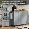 Doeqkue Kitchen Carts On Wheels with Storage, Portable Kitchen Island, 3 Drawers, 2 Sliding Out Shelves and Internal Storage Racks, Wheeled Kitchen Island with Spice Rack and Tower view 3