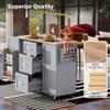 Doeqkue Kitchen Carts On Wheels with Storage, Portable Kitchen Island, 3 Drawers, 2 Sliding Out Shelves and Internal Storage Racks, Wheeled Kitchen Island with Spice Rack and Tower view 4