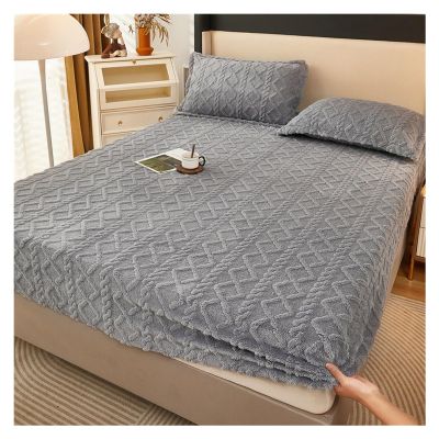 ZGSYH Luxury Mattress Covers,2024 Ultra Soft Jacquard Fabric Breathable Noiseless Mattress Pad Covers,Ftted Sheet for Double/King Size Bed (Color : Gray, Size : 180x200cm)