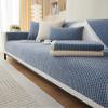 Huierxun Striped Jacquard Sofa Cover with White Border Soft Chenille Couch Cover Anti-Slip Washable Sofa Slipcover Furniture Protector for Kids, Pets (Blue A,36''x70'') view 4