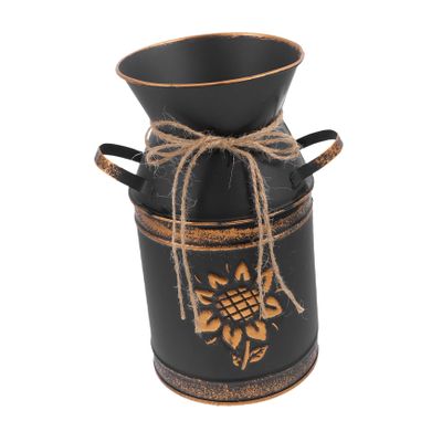 Cabilock Vintage Metal Flower Vase for Garden and Home Decor Elegant Flower Bucket Holder for Balcony and Office Galvanized Metal Design for Floral Arrangements and Centerpieces