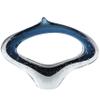 Deco 79 Glass Abstract Decorative Sculpture Cutout Oval Ombre Home Decor Statue with Bubble Texturing and Clear Accents, Accent Figurine 16" x 4" x 11", Dark Blue view 1