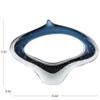 Deco 79 Glass Abstract Decorative Sculpture Cutout Oval Ombre Home Decor Statue with Bubble Texturing and Clear Accents, Accent Figurine 16" x 4" x 11", Dark Blue view 3