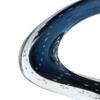 Deco 79 Glass Abstract Decorative Sculpture Cutout Oval Ombre Home Decor Statue with Bubble Texturing and Clear Accents, Accent Figurine 16" x 4" x 11", Dark Blue view 4