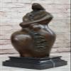 Hot Cast Abstract Mother and Child Bronze Statue, Botero Style, Home Office Decor, Fine Art Statue Gift for Home Office by Finery Bronze view 1