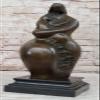 Hot Cast Abstract Mother and Child Bronze Statue, Botero Style, Home Office Decor, Fine Art Statue Gift for Home Office by Finery Bronze view 2