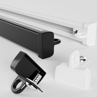 YAVVAY Aluminum Alloy Silence Curtain Rails Ceiling Or Wall Mounted, Room Divider Curtain Rods, Heavy-Duty Curtain Track System for Living Room, Bathroom, Bedroom(Color:Black,Size:100cm/3.3ft)