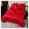GLAMDIA Bed, Satin Like Silk Jacquard Duvet Cover Set Quilted Cotton Bedspread Pillowcases 4Pcs Double Queen King Bedding Set Bed Cover Set, MM-102 view 2