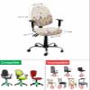 Purple Yellow Flower Office Chair Cover Stretchable Computer Chair Seat Cover Backrest Slipcovers, Stretchable Rotating Desk Chair Seat Cushion Split Protectors Spring Botanical Blossom Floral view 4
