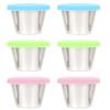 Garneck 6 Pack Reusable Steel Sauce Cup Leakproof Dipping Sauce Cups Silicone Lid Perfect for Condiment Containers view 1