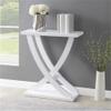 Convenience Concepts Newport Criss-Cross Console Table in White Wood Finish view 1