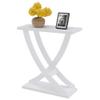 Convenience Concepts Newport Criss-Cross Console Table in White Wood Finish view 4