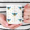 Celestial Bee Pattern Ceramic Coffee Mug, Honeycomb Moon Stars Tea Cup, Gift for Women Friend Coworker (11oz) view 2