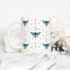 Celestial Bee Pattern Ceramic Coffee Mug, Honeycomb Moon Stars Tea Cup, Gift for Women Friend Coworker (11oz) view 3