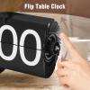 Retro Flip Clock, Automatic Retro Clock 12 Hours Modern Digital Mechanical with Wooden Base Retro Clock for Home, Office, Restaurant (Stainless Steel Black) view 4