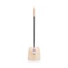 SUREK Soft Plastic Toilet Brush Floor Standing Toilet Brush and Holder Compact Size Toilet Brush and Holder Set for Bathroom Storage Reusable, Beige view 1