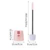 SUREK Soft Plastic Toilet Brush Floor Standing Toilet Brush and Holder Compact Size Toilet Brush and Holder Set for Bathroom Storage Reusable, Beige view 2