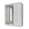 LED Bathroom Mirror Cabinet with Demister Bathroom Invisible Sliding Mirror Hidden Sliding Wall Mounted Storage Cupboard (White 60 * 70 * 12.5 cm) view 1
