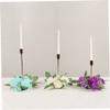 GRIRIW Candle Ring Wreaths Rose Buds Artificial Flowers Wedding Centerpiece Floral Candle Rings for Party Decorations view 2